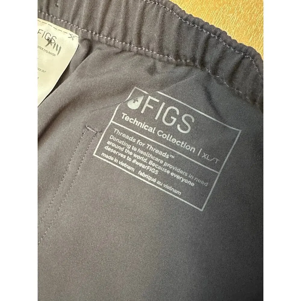 NWT‎ Figs Cairo Cargo Scrub Pants CHARCOAL XL Tall